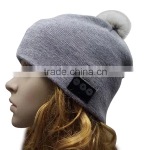 Wholesale Hats And Caps Men Wearable Bluetooth Beanie Hat With Headphone thumbnail-6