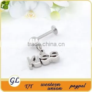 LR01132 Stainless Steel Dangle Scissors Piercing Labret Stud thumbnail-6