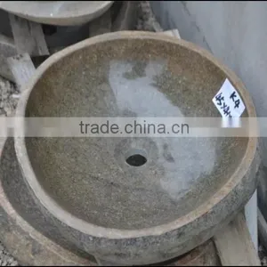 2015 Hot Sale Eco-Friendly Natural Cobble Stone Wash Basin thumbnail-3