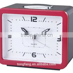 Blue or Red Bell Beep Square Quartz Analog Alarm Clock for Elderly thumbnail-2