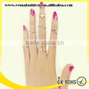 Japan Korea Star Style 6pcs Set Joint Gold Finger Ring thumbnail-3