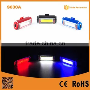 S630A 3W COB Rechargeable Bicycle Light With Li-ion Rechargeable Battery Warning Bike Light thumbnail-1
