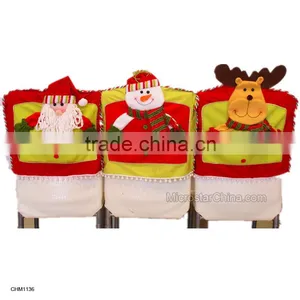 Christmas Santa Claus Snowman Elk Red Hat Chair Cover Christmas Dinner Table Party Decor Indoor Christmas Decoration thumbnail-1