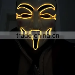 Vendetta el Wire Mask / Halloween Party Masks WIRE Black / EL Wire Halloween Mask thumbnail-2