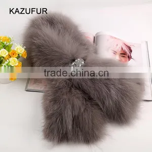 2016 New Style Real Fox Fur Scarf/high Fashion Shiny Style Fur Scarf for Ladies KZ160083 Quality Choice thumbnail-1