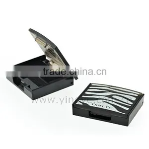 Zebra Pattern Black Square Compact thumbnail-1