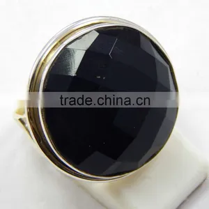 Natural Black Onyx Ring 92.5 Sterling Silver Jewellery thumbnail-1