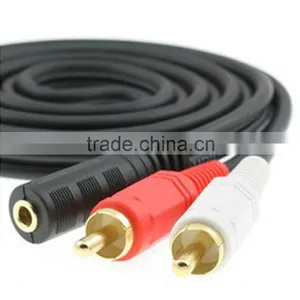 Choseal Q-374 3.5mm Female to AV RCA Audio Adapter Cable for IPod / MP3 / MP4 Cable 1.5m thumbnail-2