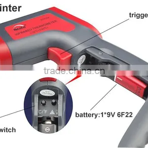 Laser Infrared Digital Thermometer Emissivity Fixedor Adjustable From 0.1~1.0 thumbnail-2