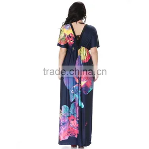 Hot Sey V Collar Beach Resort Beach Dress Code Plus Silk Dress in Summe thumbnail-3