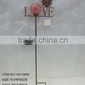 New! Decorative Handmade Metal Love Sign Solar Garden Stake thumbnail-1