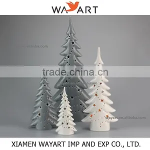 LED Star Carved Ceramic Tree Candle Holder thumbnail-1