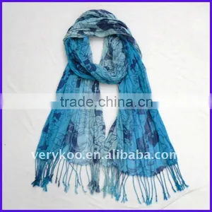 Fashion Ladies Viscose Flower Printed Scarf (FCH-11288-3) thumbnail-1