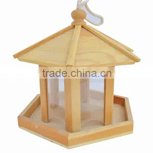 2015 Year Factory Suppliers Selling FSC Hanging Wild Garden Outdoor Wooden Bird Feeder for Made in China Wholesale thumbnail-3