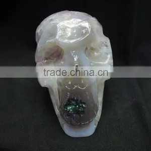 Precious Gemstone Home Decoration Skull Amethyst Skull for Sale With Geode thumbnail-6