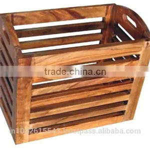 Sheesham Wood Magazine Storage Rack thumbnail-1