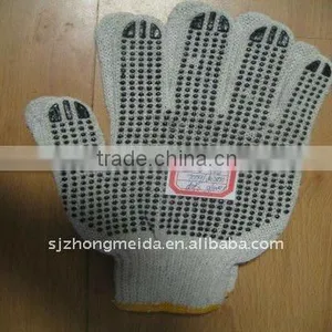 Cotton Knitted Gloves With One Side PVC Dots thumbnail-1