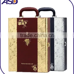 High Quality Cheap PU Leather Screen Print Wine Suitcase Packaging Boxes thumbnail-1