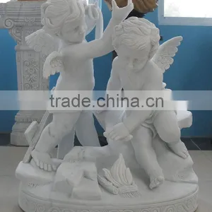 Marble Carving Angel Cherub Figurine Statue thumbnail-1