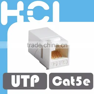 RJ45 Cat5e 180 Degree Unshielded UTP Straight Keystone Coupler thumbnail-1