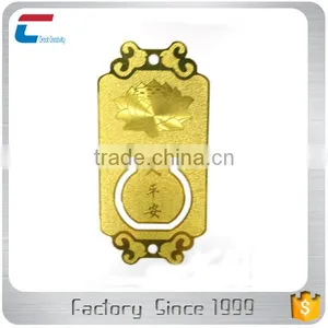 Customized Plated Gold Blessing Metal Card for Cars Decoration thumbnail-1