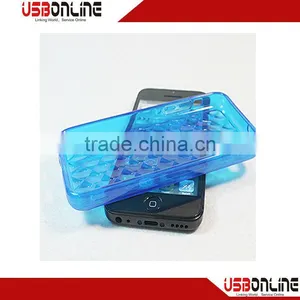 Drill Stone Glossy TPU Soft Rubber Lining for Iphone 5c BLUE thumbnail-1