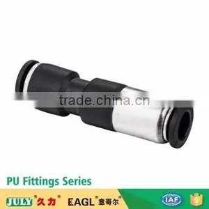JULY Black Plastic Straight Equal Stop Valve Pneumatic Quick Connector Pipe Fittings thumbnail-1