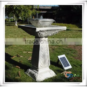 Square Simple White Tiers Solar Fountain thumbnail-2