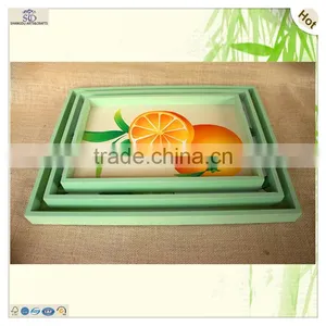 Set Vivid Pictures Fruit Rectangle Shape Wood Tray thumbnail-1