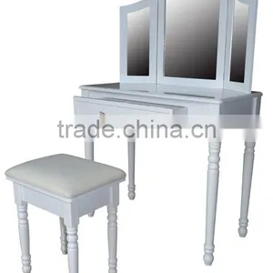 Bedroom Furniture Wooden Dreser White Color K/D Dresser With Chair Hot Sell Many Items To Choose thumbnail-5