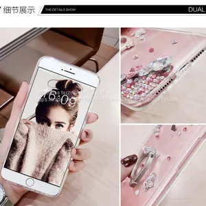 Silicone Cell Phone Case Diamond Mobile Phone Cases for IPhone7/7Plus/6/6s/6plus/6splus Tpu Soft Case With Ring Holder thumbnail-2