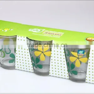 Glass Gift Cups Colorful Decal Glass Children Present Printed Drinking Glass thumbnail-1