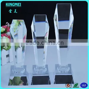 New Design Wholesale Clear Crystal Trophy, Crystal Glass Gift Glass Trophy Blanks thumbnail-1