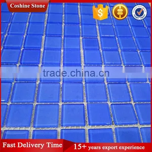 Export Crystal Pure Light Blue Square Glass Mosaic Tiles thumbnail-2