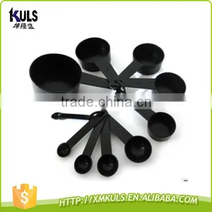 Whole Sale Black 10 Pcs Plastic Measuring Spoon Scoop Set thumbnail-1