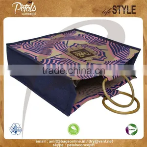 PP Laminated Jute Tote Bag With Padded Rope Handle & With Two Side Umbrella Print thumbnail-4