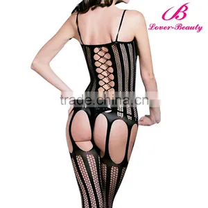 Fast Delivery Wholesale New Design Hot Cheap Black Girls Sexy Nylon Bodystocking thumbnail-1