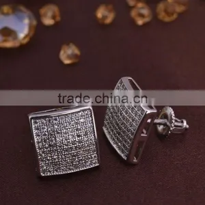 Silver Men Earring With Screw Back thumbnail-1