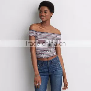 MGOO Wholesale Wrapped Chest Women Tunic Tops Stripe Printing Hot Girls Sexy Tank Top thumbnail-2