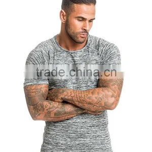Raglan Sleeve Custom Printed Fitness Shirts , Gym Fitted t Shirt thumbnail-5