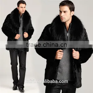 2015 Winter Fashion Mens Faux Fur Coat Thick Warm Jackets Full Length Parka Fox Fur Coats Plus Size Man's Overcoat thumbnail-2