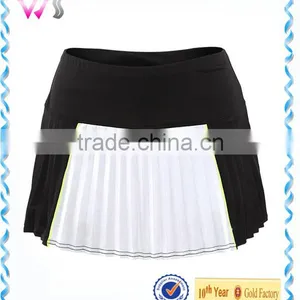 88% Polyester 12% Lycra Colorblocked Pleat Fashion Wrap Mini Tennis Skirt thumbnail-1