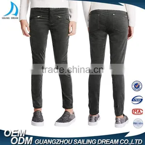 OEM Custom Made New Disign Baby Girls Jeans Pure Denim Skinny Zipper Kid Jean thumbnail-1