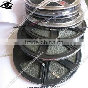 Iron on Sequin Roll 5MM Silver Hot Fix Pet Sequin Reel With Glue for Garment thumbnail-1