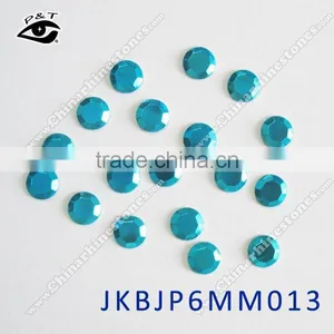 Hot Fix Rhinestud Octagon 6MM Peacock Blue Color Studs for Clothing thumbnail-1