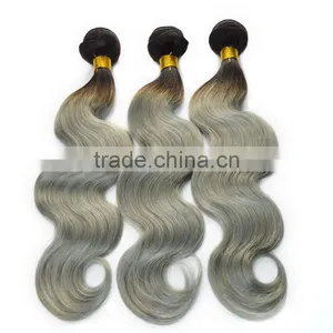Halo Hair Extensions,Ombre Weave 1B Silver Grey Human Hair,Dumei Hair thumbnail-1