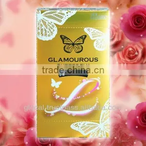 Japan Condom 'GLAMOUROUS BUTTERFLY L' --- Outside Top Jelly-coated --- 6p thumbnail-1