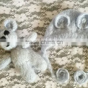 Crochet Baby Bear Hat and Toys Set Baby Bear Toys for Photography Props thumbnail-1