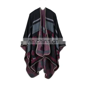 Madam Leopard Print Cashmere Scarf Triangle Needle Hem Multifunctional Cloak thumbnail-3