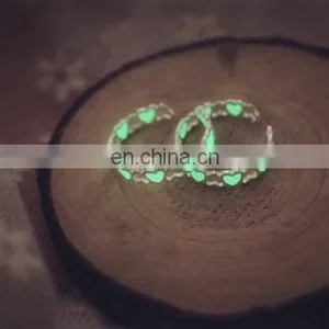 Heart Luminous Ring Glow In The Dark Ring Adjustable Ring thumbnail-4